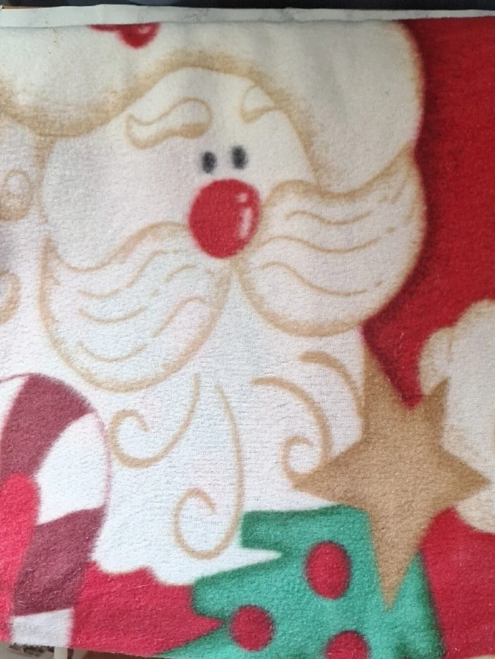 Festive Santa Fleece Throw Blanket - Red, White, Green 50x70 Inches